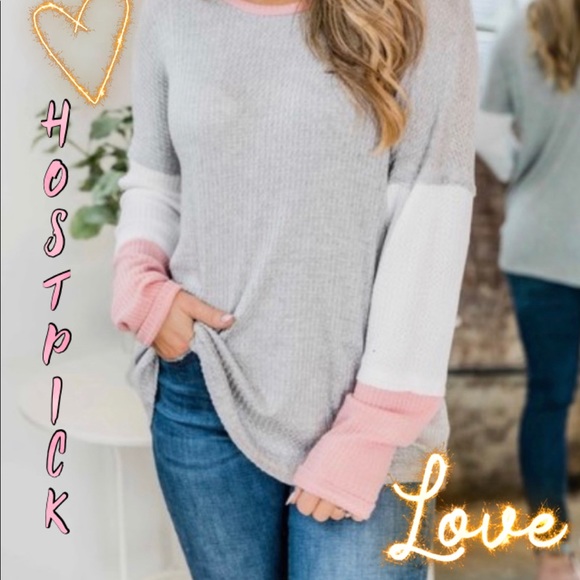 Try To Get It Right Mauve Colorblock Blouse - Picture 2 of 9